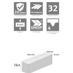Egger Laminaatvloeren Naturesense Herringbone Visgraat El2190 Turijn Eiken 8mm, 1,976m²