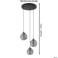 EGLO hanglamp Ariscani zwart 3xE27
