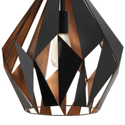 Eglo hanglamp Carlton 1 zwart koper ⌀38,5cm E27