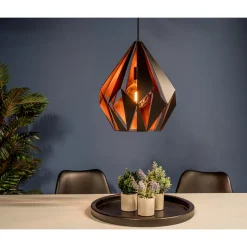 Eglo hanglamp Carlton 1 zwart koper ⌀38,5cm E27