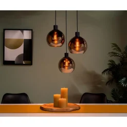 Eglo hanglamp Cesenatico glas koper ⌀42,6cm 3xE27