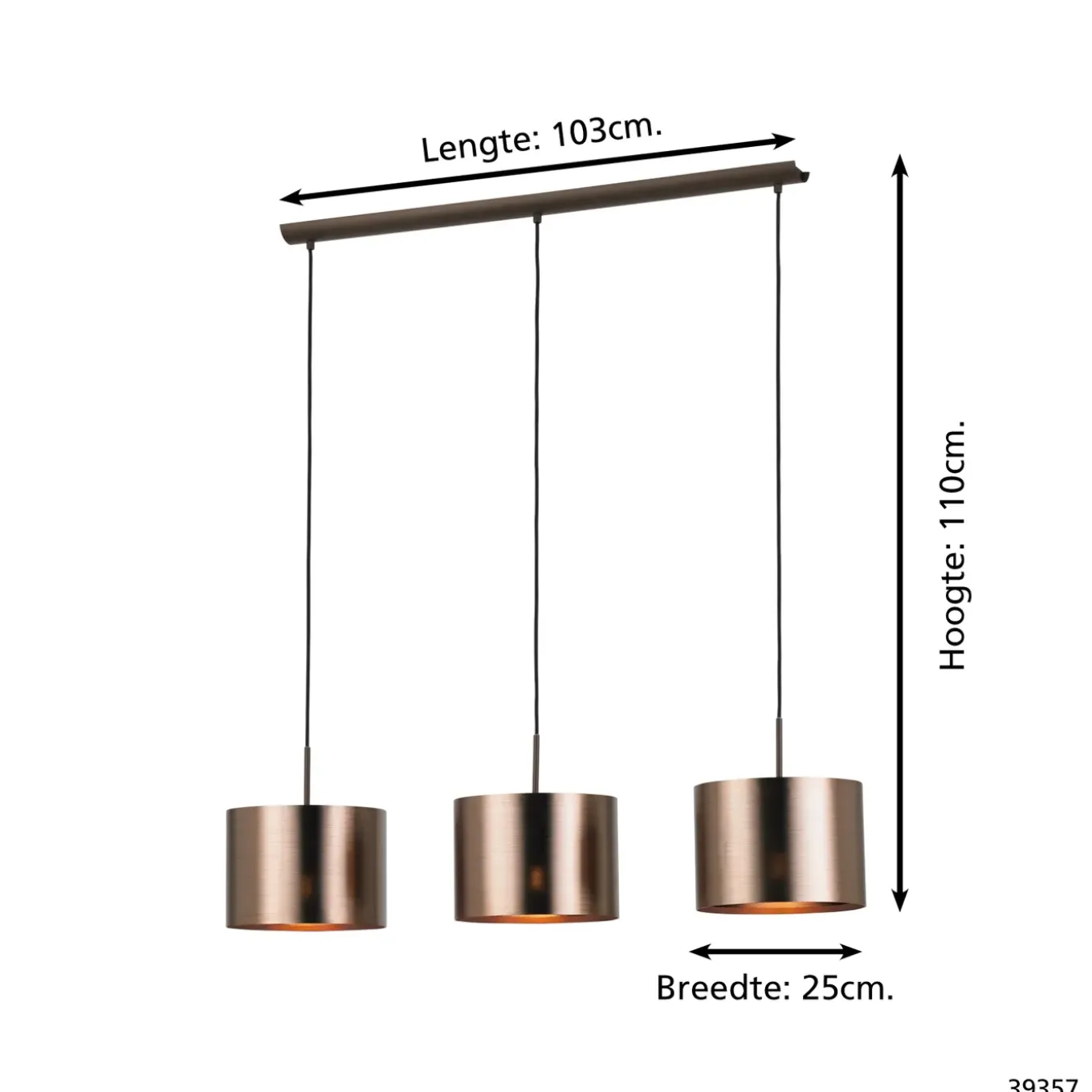 EGLO hanglamp Saganto 1 3xE27