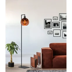 Eglo vloerlamp Cesenatico glas koper E27
