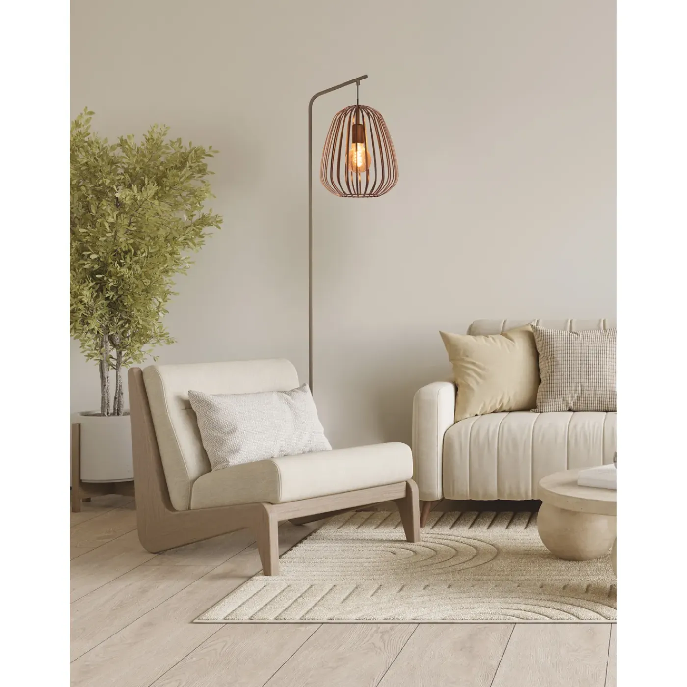 Eglo vloerlamp Espinal brons E27