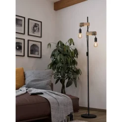 Eglo vloerlamp Townshend hout 2xE27