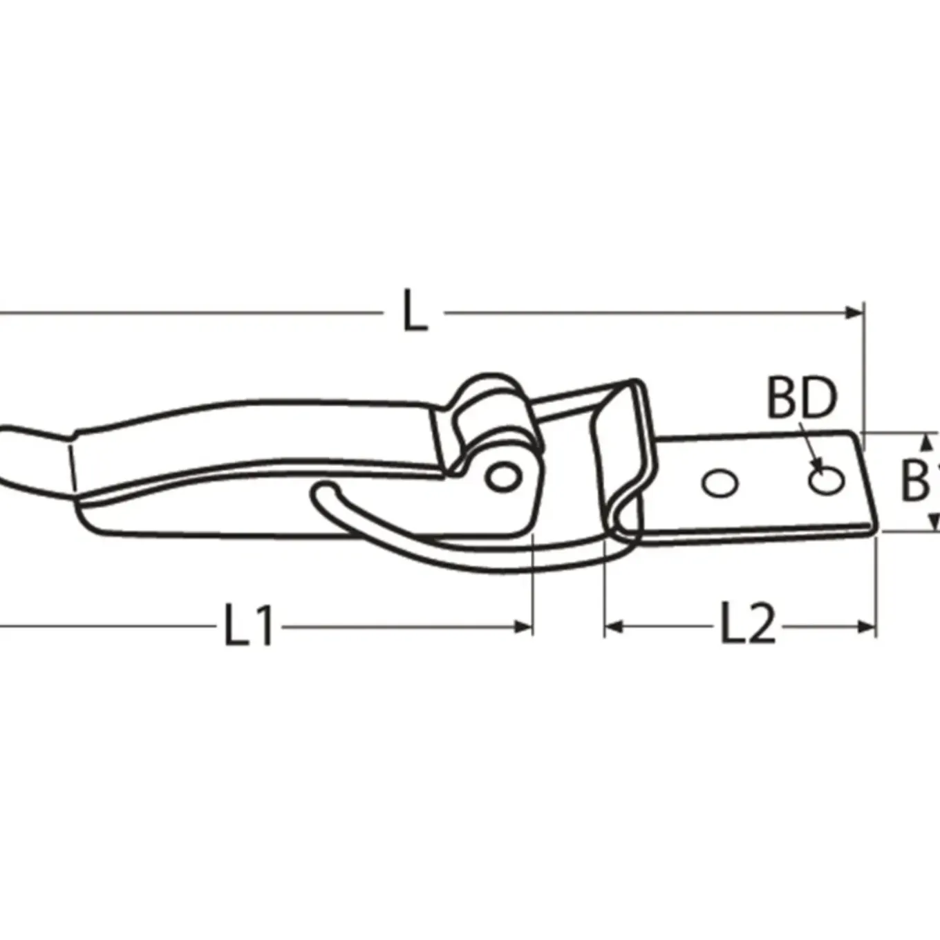 Eierkistsluiting - Aantreksluiting - Kistsluiting - Spansluiting - 73x19mm - Rvs 304 - 2 stuks