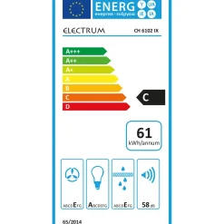Electrum schouwafzuigkap CH 6102 IX 60cm RVS