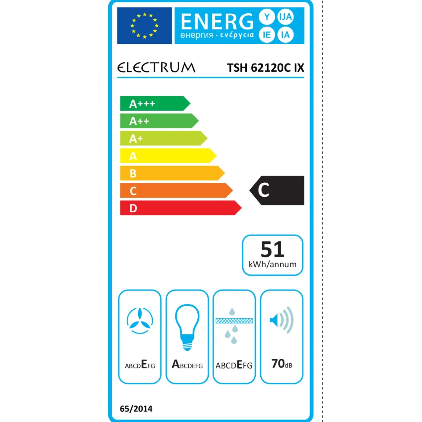 Electrum schouwafzuigkap TSH 62120C IX 60cm RVS