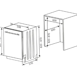 Electrum vaatwasser volledig integreerbaar DWFI6001 wit