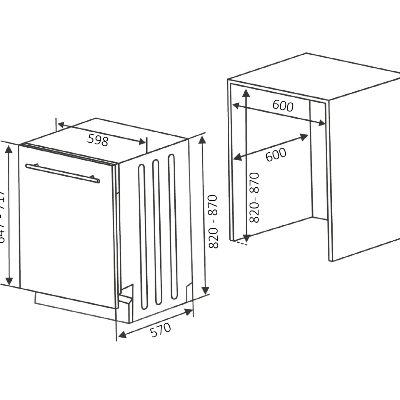 Electrum vaatwasser volledig integreerbaar DWFI6001 wit
