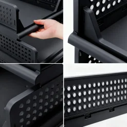 Eleganca Kastorganizer - Ladeboxen - Zwart - 33x42x56 cm - Set Van 3