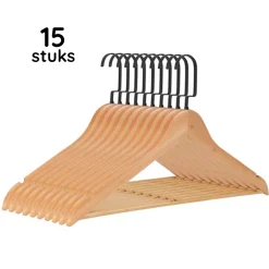 Eleganca Luxe Kleerhangers – Kledinghanger – Lichtbruin – 45 X 25 Cm (15 Stuks)