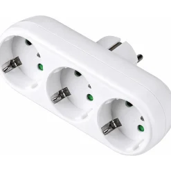 Elektrawebshop Stopcontact Stekker 226660 3 Voudig Wit Horizontaal Met Randaarde