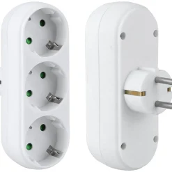 Elektrawebshop Stopcontact Stekker 226660 3 Voudig Wit Horizontaal Met Randaarde