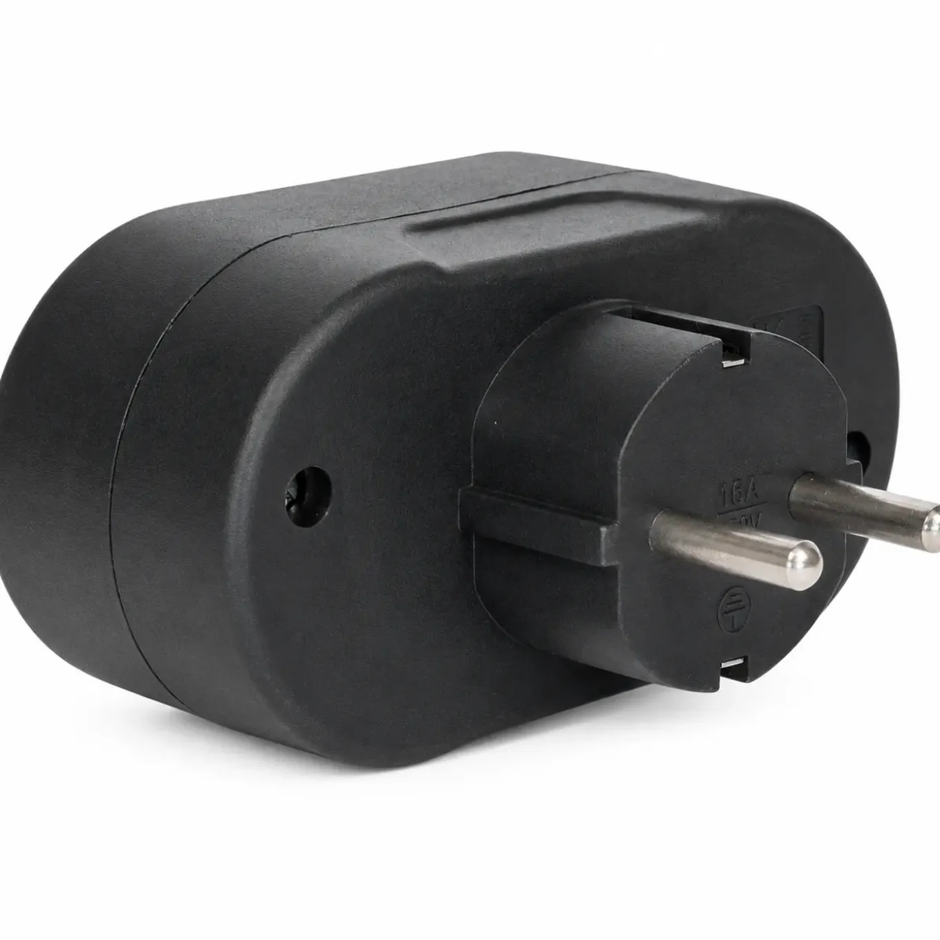 Elektrawebshop Stopcontact Stekker 2 Voudig Zwart Horizontaal Met Randaarde - 226655