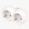 Elektrawebshop 226657 Stopcontact Splitter 2 Voudig Wit Horizontaal Met Randaarde