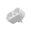 Elektrawebshop 226658 Stopcontact Splitter 2 Voudig Wit Verticaal Met Randaarde