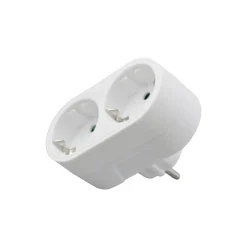 Elektrawebshop 226658 Stopcontact Splitter 2 Voudig Wit Verticaal Met Randaarde