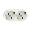 Elektrawebshop Stopcontact Stekker 226656 2 Voudig Wit Horizontaal Met Randaarde