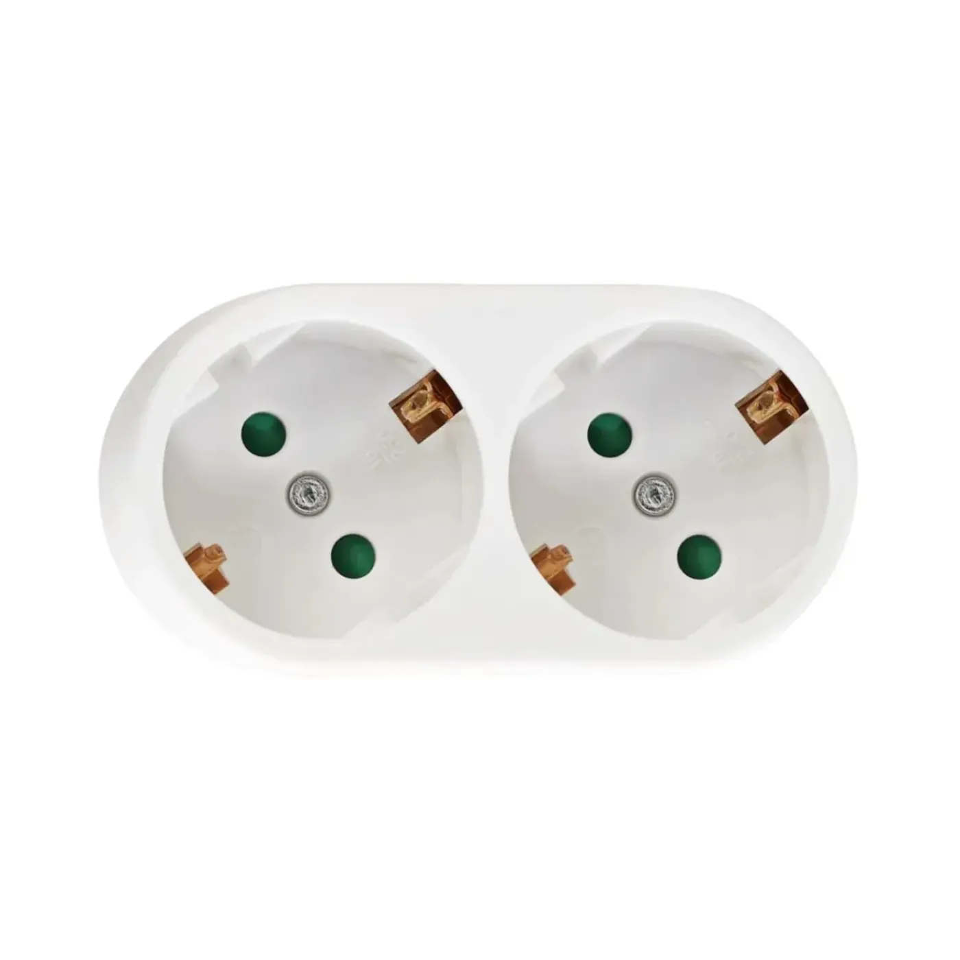 Elektrawebshop Stopcontact Stekker 226656 2 Voudig Wit Horizontaal Met Randaarde