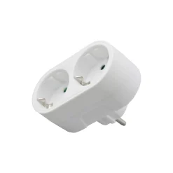 Elektrawebshop Stopcontact Stekker 226656 2 Voudig Wit Horizontaal Met Randaarde