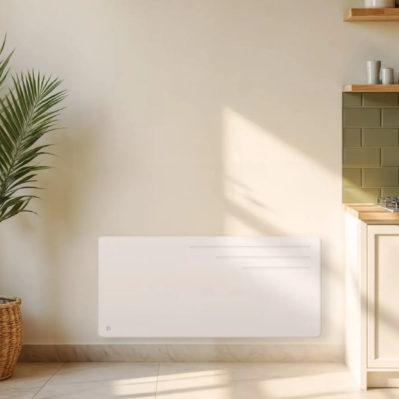 BESTHERM Elektrische Gietijzeren Warmteopslagradiator - - Wandmodel - 2000 W - Wit - Motu