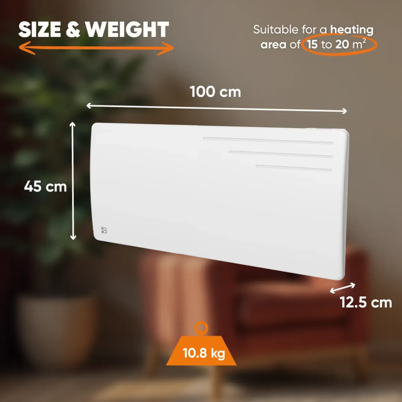 BESTHERM Elektrische Gietijzeren Warmteopslagradiator - - Wandmodel - 2000 W - Wit - Motu