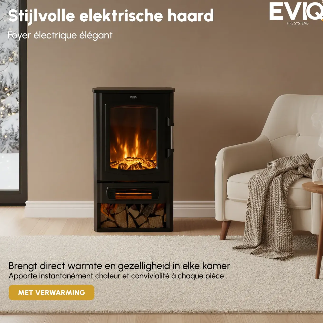 Elektrische Haard Toronto - Sfeerhaard - Elektrische Kachel - Vrijstaand - 2000 Watt