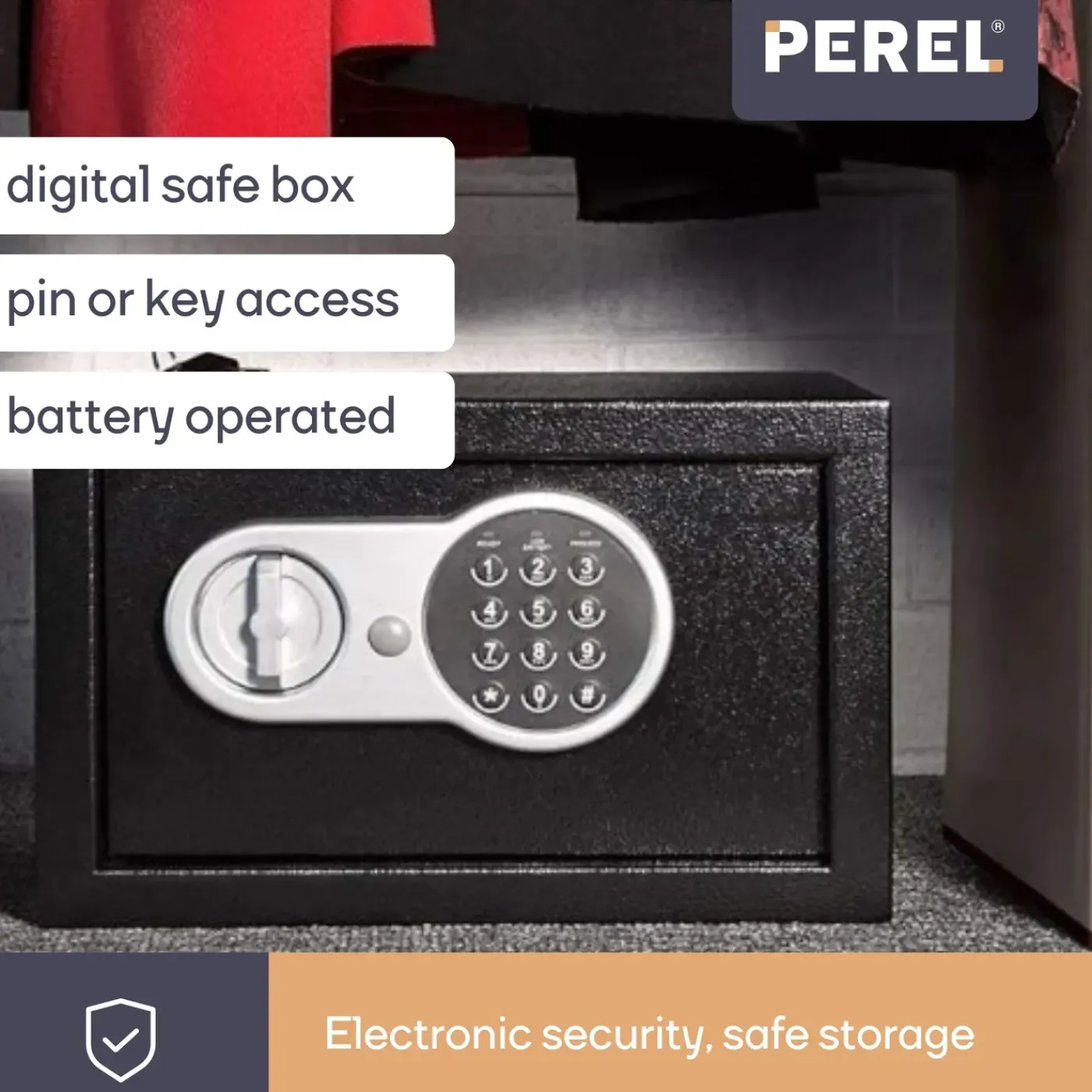 Perel Elektronische Kluis - 20 X 31 X 20 Cm - 8,5 L