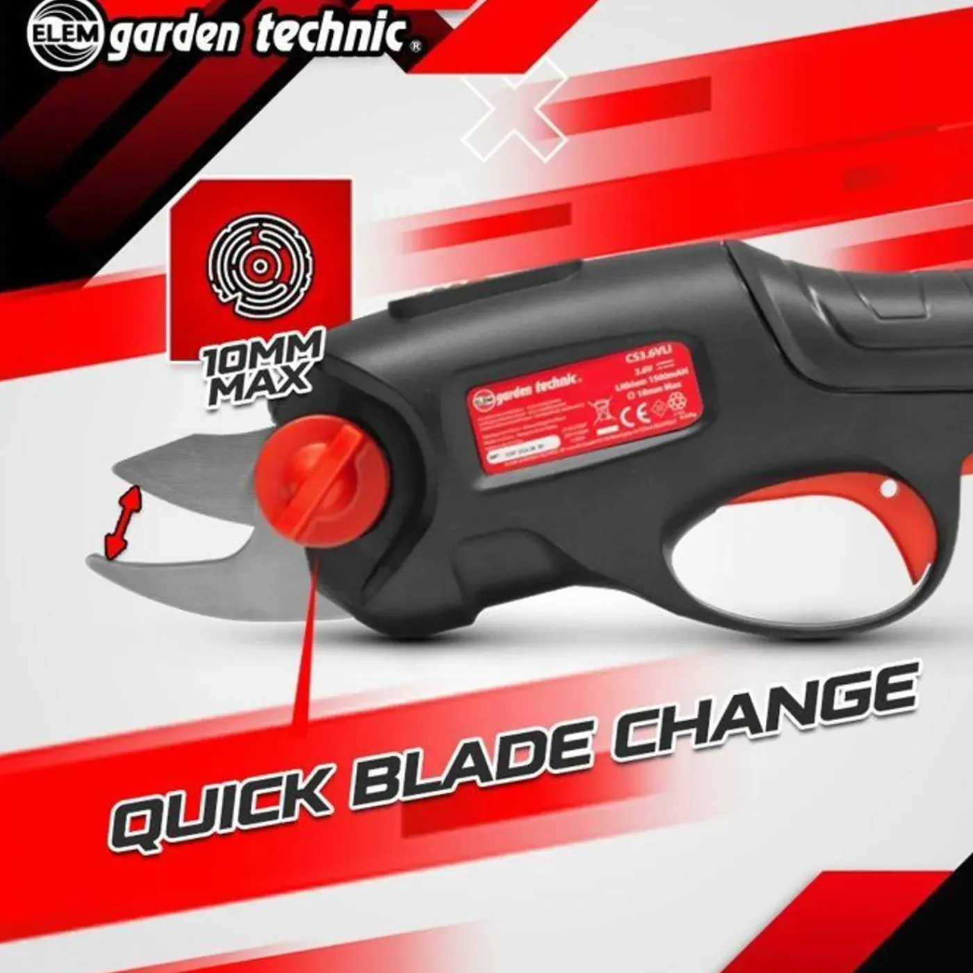 ELEM Oplaadbare Snoeischaar Garden Cs3.6vli 3.6 V 1.5 Ah Inclusief Een Ingebouw