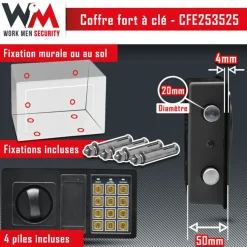 Elem Technic Elektronische Kluis - Work Men Security - Cfe253525 - Buitenafmetingen 2