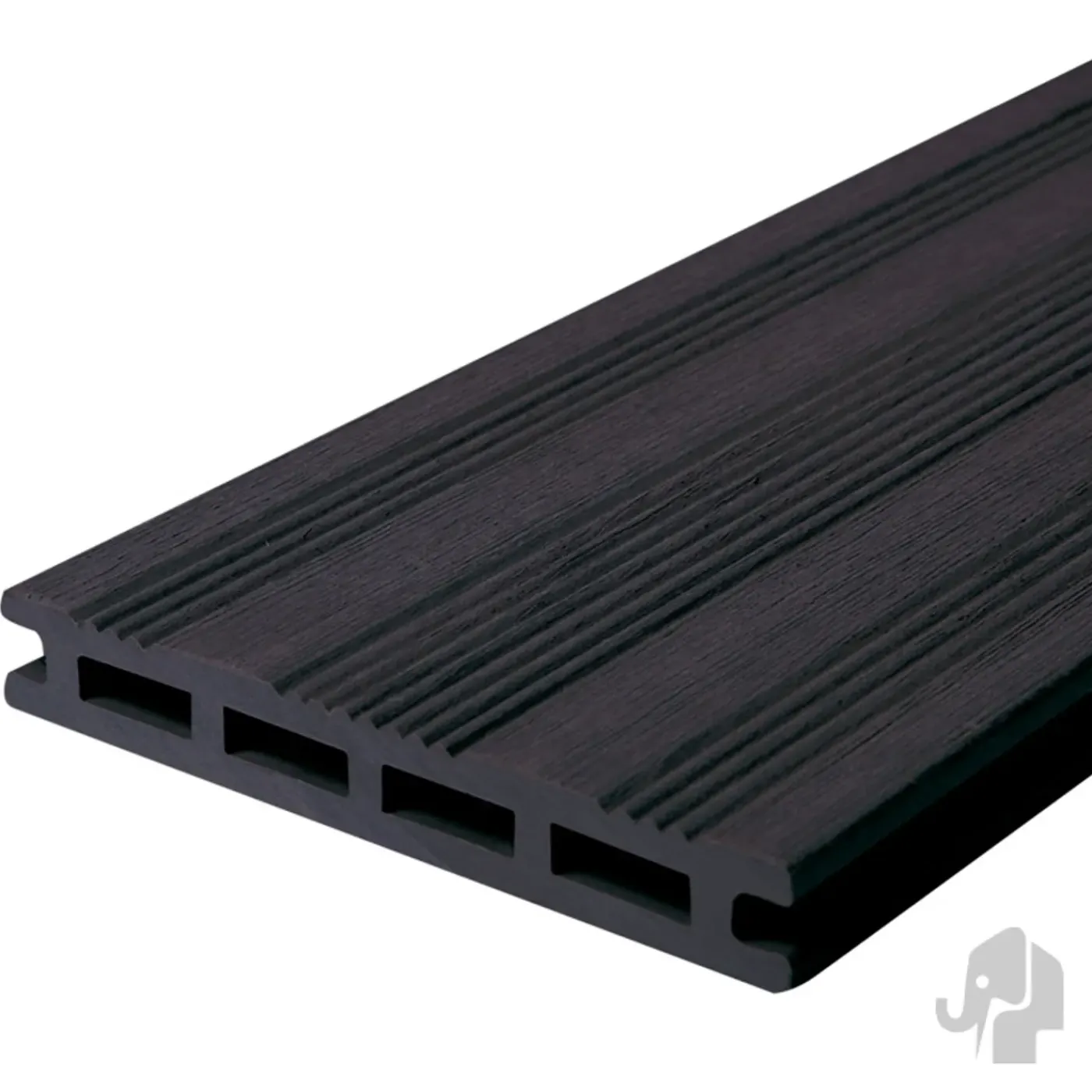 Elephant vlonderplank houtcomposiet antraciet vlak/semi-ribbel FSC 21x145x225mm 4 stuks