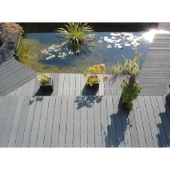 Elephant vlonderplank houtcomposiet antraciet vlak/semi-ribbel FSC 21x145x225mm 4 stuks
