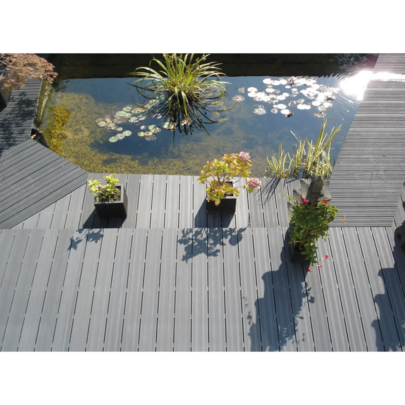 Elephant vlonderplank houtcomposiet antraciet vlak/semi-ribbel FSC 21x145x225mm 4 stuks