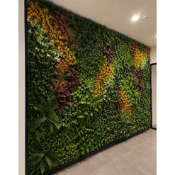 Eleson Sunlit Jungle Bloom Kunsthaag Mospaneel 100x100 Cm