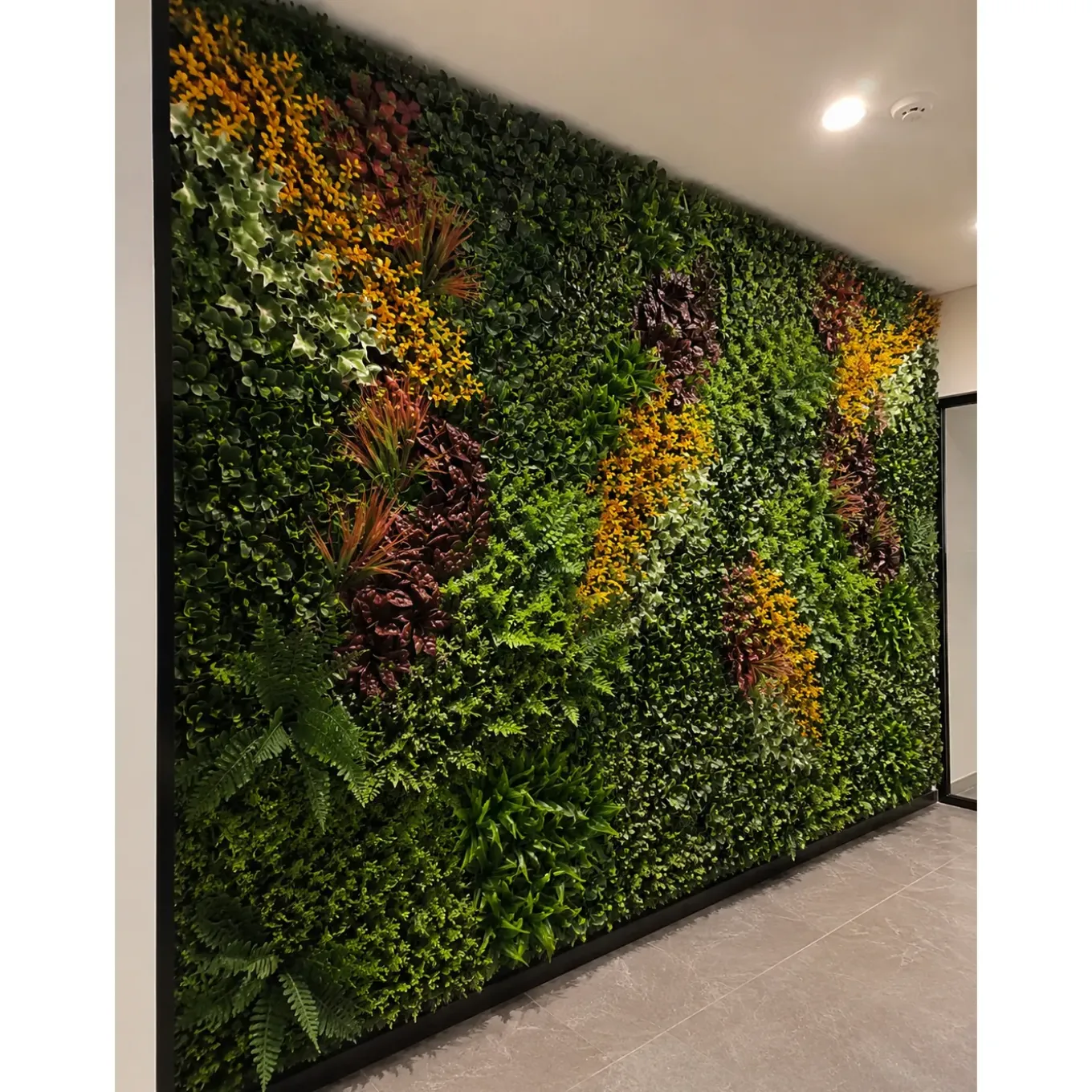 Eleson Sunlit Jungle Bloom Kunsthaag Mospaneel 100x100 Cm