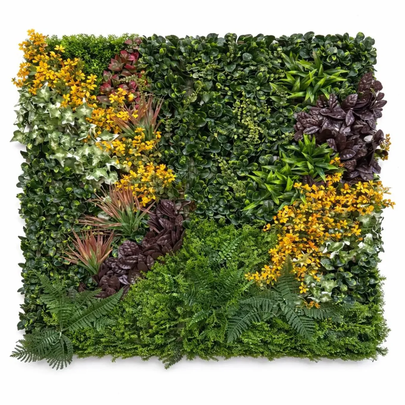 Eleson Sunlit Jungle Bloom Kunsthaag Mospaneel 100x100 Cm