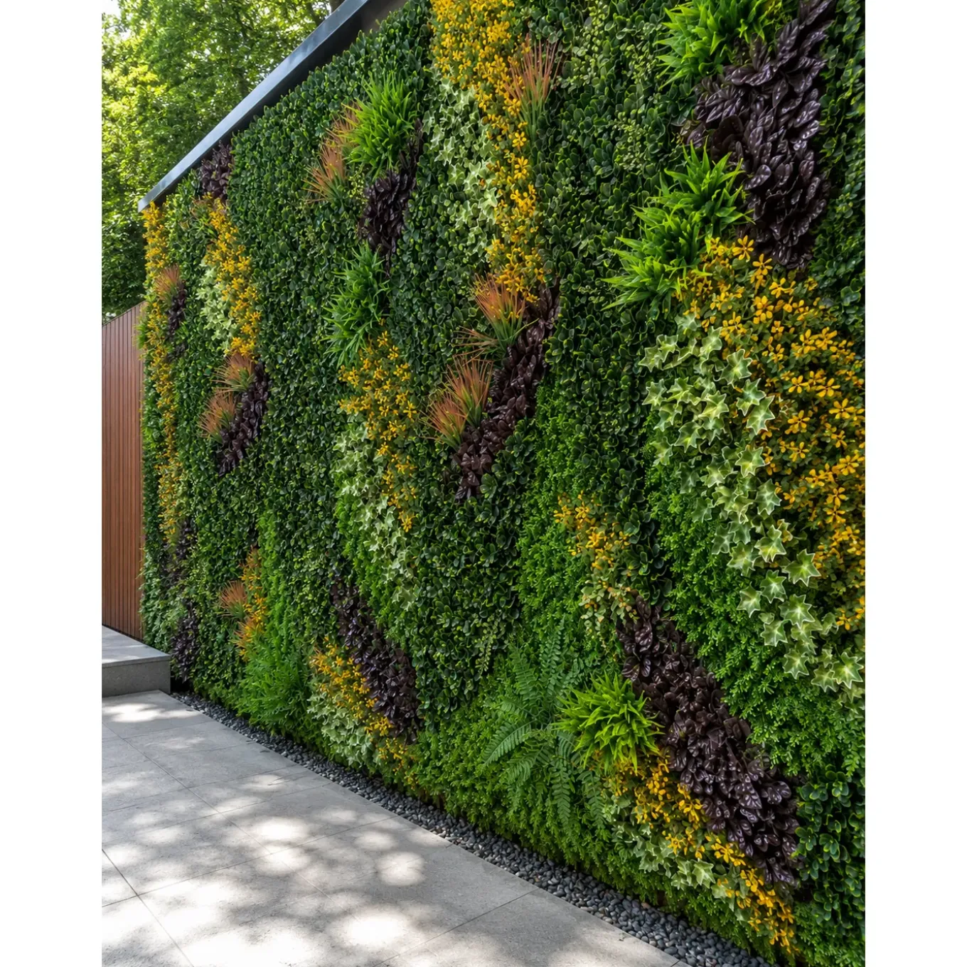 Eleson Sunlit Jungle Bloom Kunsthaag Mospaneel 100x100 Cm