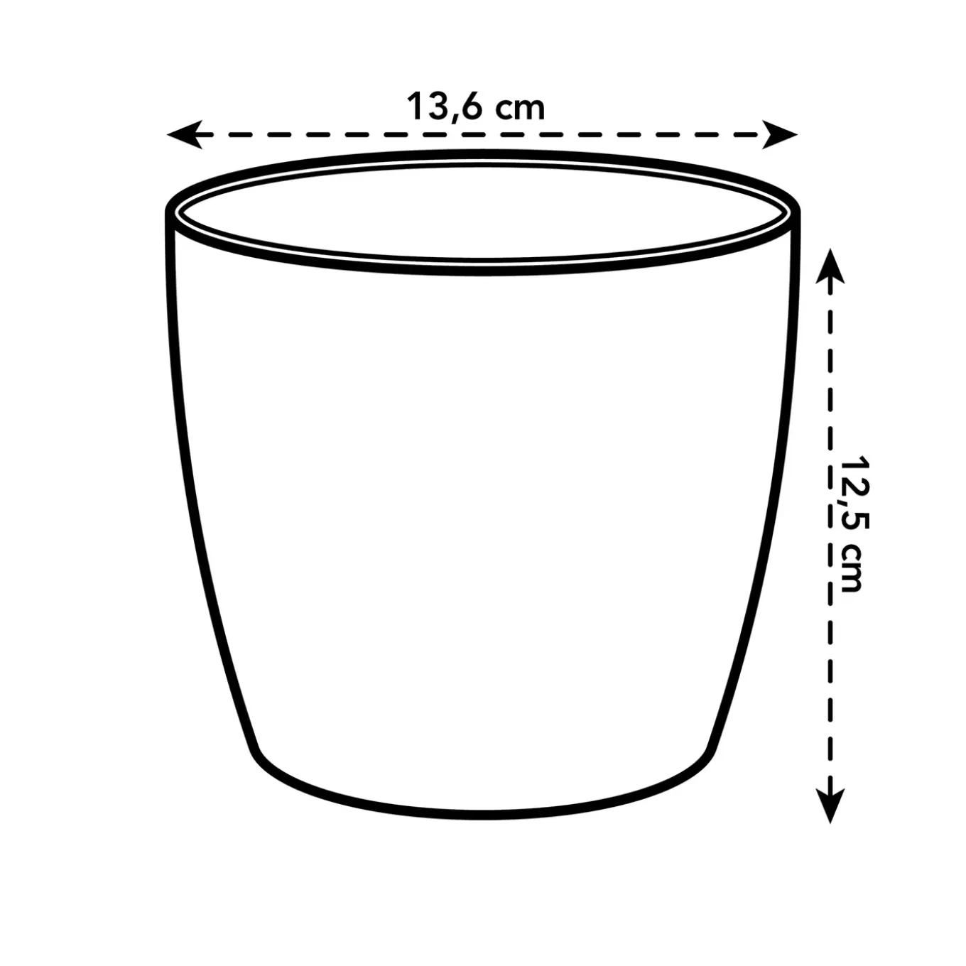 Elho Bloempot Brussels Rond - Kunststof - Zwart - Diam.14xH12,6cm