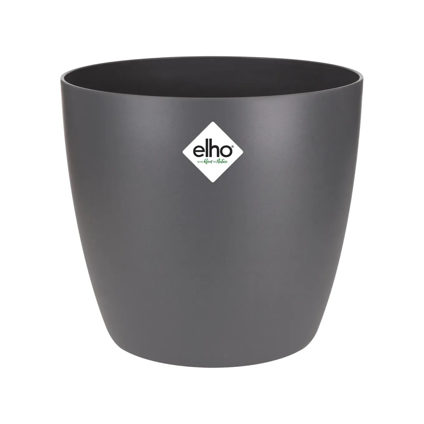 Elho Bloempot Brussels Rond - Kunststof - Zwart - Diam.14xH12,6cm