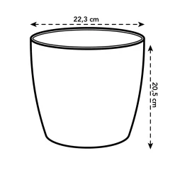 Elho Bloempot Brussels Rond - Kunststof - Zwart - Diam.22xH20,6cm