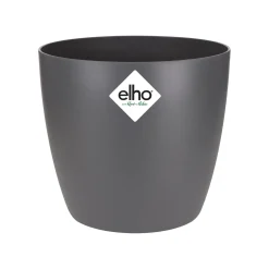 Elho Bloempot Brussels Rond Mini - Kunststof - Zwart - Diam.9,5xH8,7cm