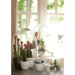 Elho Bloempot Brussels Rond Mini - Kunststof - Zwart - Diam.9,5xH8,7cm
