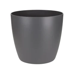 Elho Bloempot Brussels Rond Mini - Kunststof - Zwart - Diam.12,5xH11,5cm