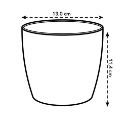 Elho Bloempot Brussels Rond Mini - Kunststof - Zwart - Diam.12,5xH11,5cm