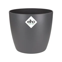 Elho Bloempot Brussels Rond Mini - Kunststof - Zwart - Diam.12,5xH11,5cm