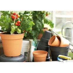Elho Bloempot Green Basics - Kunststof - Bruin - Diam.30xH27,6cm
