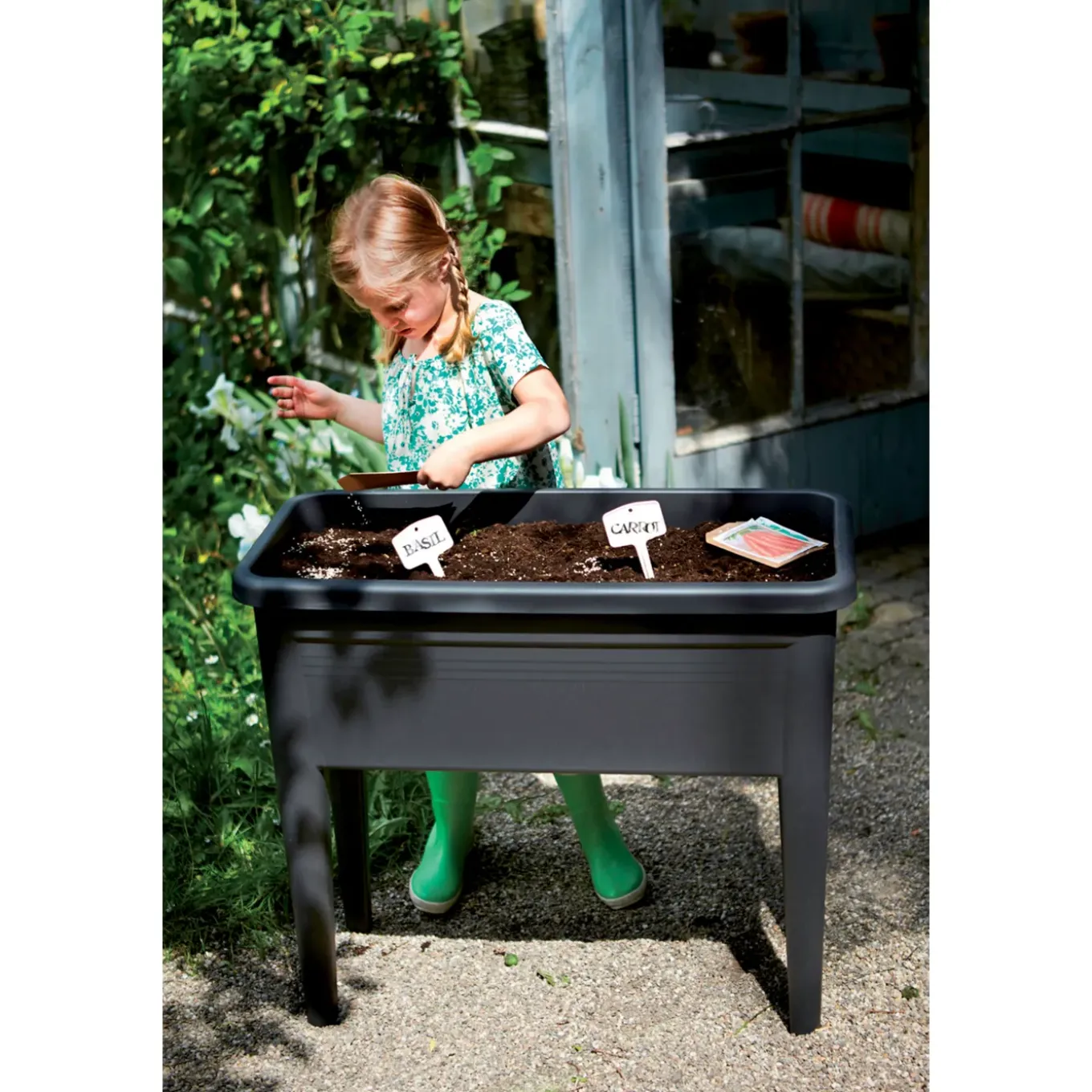 Elho Moestuinbak Green Basics XXL - Gerecycled Plastic - Zwart - 36,5x75,5x65,1cm