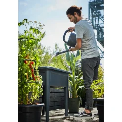Elho Moestuinbak Green-Basics Super-XXL - Gerecycled-Plastic - Zwart - 56,6x75x22,3cm