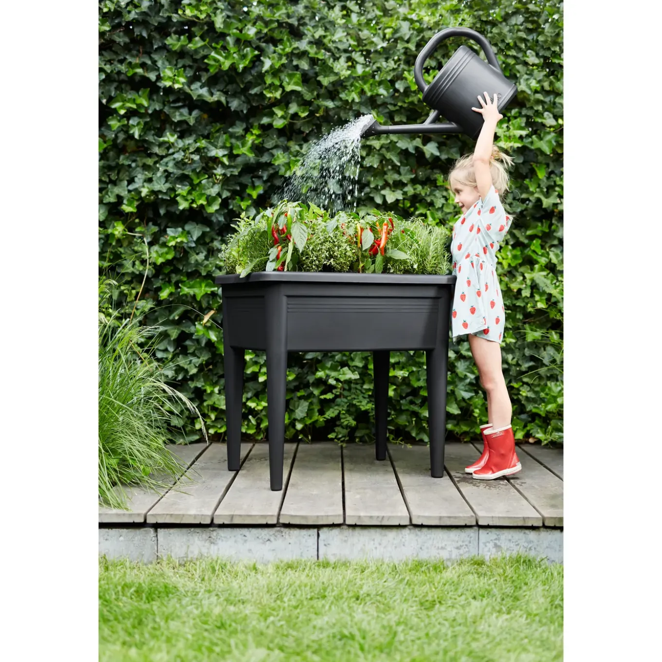Elho Moestuinbak Green-Basics Super-XXL - Gerecycled-Plastic - Zwart - 56,6x75x22,3cm